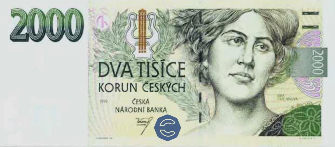 Old 2000 Czech Korun Banknote