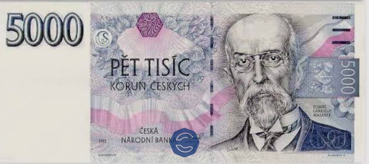 Old 5000 Czech Korun Banknote