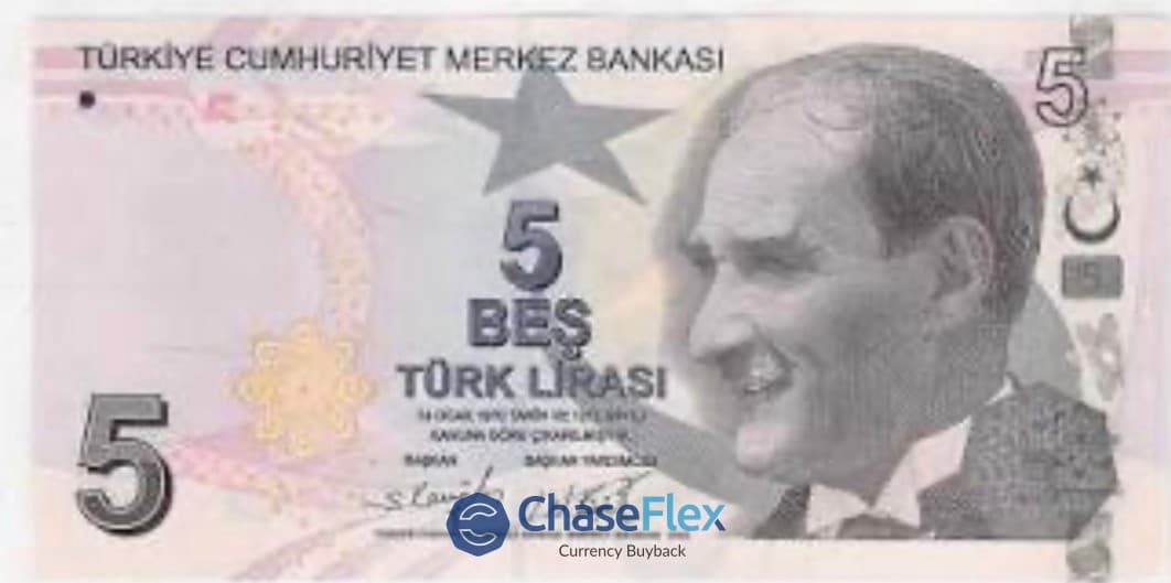 5 Turkish Lira banknote